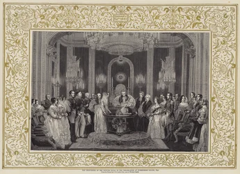 Il battesimo della Principessa Reale nella Sala del Trono a Buckingham Palace, 1841